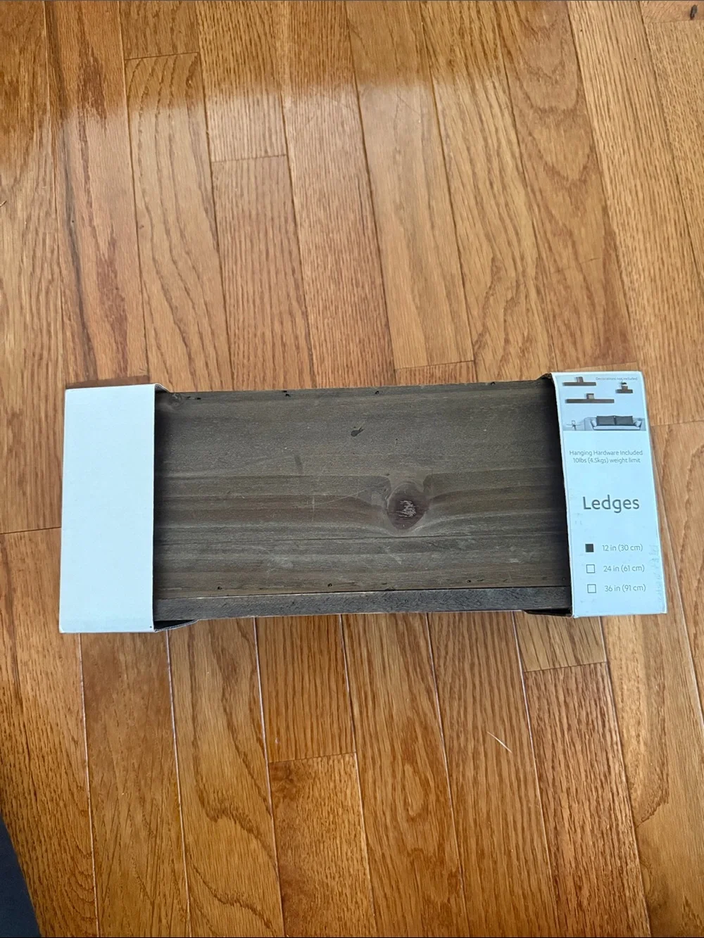 At Home Dark Brown Wood Ledge Shelf